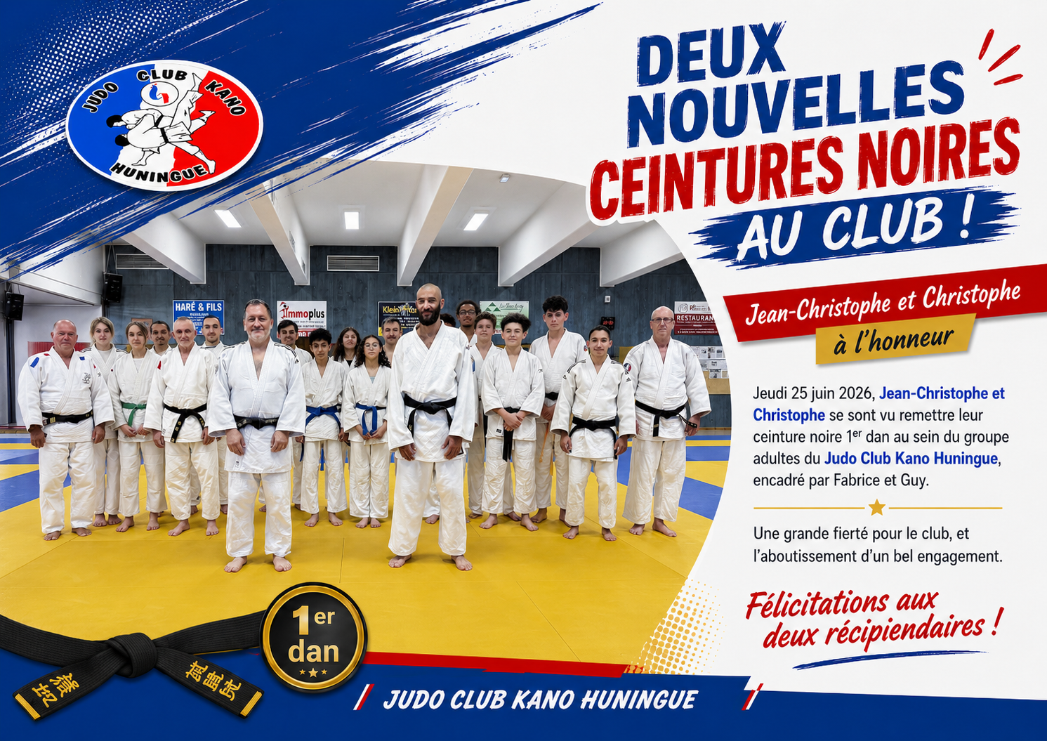 Jean-Christophe GRACIET et Christophe NAAS rejoignent le cercle des ceintures noires